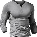 Mens Long Sleeve Henleys T-Shirts B