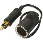Carviya European Male Din Plug Cigarette Lighter Adapter Socket 12V 24V - 15A