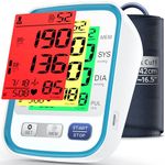 Alcarefam Blood Pressure Machine for Home Use, 3 Color Backlit Blood Pressure Monitor, Automatic BP Machine with 22-42cm Upper Arm Large Cuff, 2x99 Memory & Voice, Heart/Pulse Rate Meter