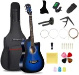 38'' Wood Acoustic Guitar for Adults, 6 Steel-String Acoustic Guitar With Guitar Bag and Beginner Kits for Beginner