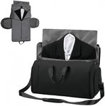 YADEZZN Suit Carrier Duffle Bag, Convertible Garment Bags, 2 in 1 Hanging Suitcase Suit Travel Bags, Suit Bag for Men with Shoe Compartment (Black)