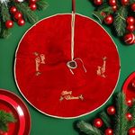 CORALTREE Christmas Tree Skirt - Christmas Tree MAT (Style 3 Red)