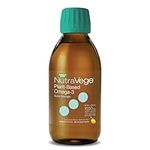 Nature's Way NutraVege Plant-based Omega 3 Supplement, Extra Strength Formula, Vegetarian, EPA + DHA from Algal Oil, Vegan, Lemon Flavour, 200 mL Liquid