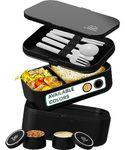 Umami Bento Box Adult All-in-1 XXL, 4 Utensils, 100% Leakproof, Microwave & Dishwasher Safe Lunch Containers for Adults, 4 Compartments, Bento Lunch Box Containers, Boîte à Lunch