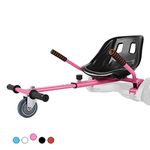 Hoverboard Kart, Hoverboard Seat Attachment Accessories for Self Balancing Scooter Go Kart Conversion Kit Hover Board Cart Buggy Attachment Fits 6.5'' 8'' 10'' Adjustable for All Heights & Ages Pink