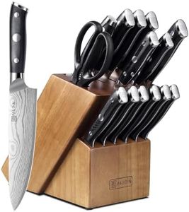 PAUDIN 16-PC Knife Block Set,German 1.4116 High Carbon Stainless Knife Set