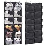 Over The Door Hanging Shoe Organizers,12 Extra Large Mesh Pockets with 4 Hooks Shoes Boots Organizer,Closet Organizers and Storage Hanging for Bathroom Closet Bedroom(59 x 21.6 in)…