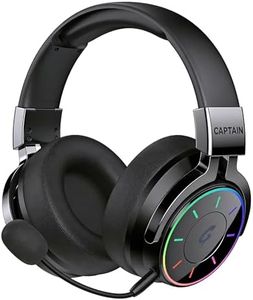 COOLV 2.4GHz Wireless Gaming Headset for PS5, PC, PS4 - RGB Light Gaming Headset, 60 HR Battery, 7.1 Surround Sound, Bluetooth 5.4 Gaming Headphones with Mic (Black)