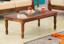 DRIFTINGWOOD Solid Sheesham Wood Maharaja Center Coffee Table for Living Room | Honey Finish