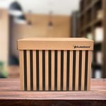 LET'S PAC Multipurpose Storage Organizer Box with Lid - Corrugated Cardboard, Large Size - Pack of 5