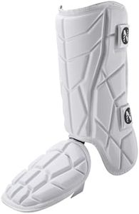 Norespnea Batter's Leg Guard, Baseball Shin Guards, Batter's Baseball Softball Leg Guard for Youth and Adult -White(Adult)