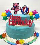 Grateful Dead Birthday Cake Topper Set ~ NEW ~ Pink Dancing Bear