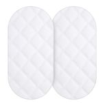 Waterproof Bassinet Mattress Pad Cover 2 Pack Fit for Hourglass/Oval Bassinet Mattress Baby Bassinet Mattress Protector for Boys & Girls by YOOFOSS