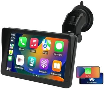 YuYue Electronic Car Stereo with Wireless Apple Carplay Screen 7 inch IPS Touch Screen Portable car Stereo System with Android Auto Airplay Mirror Link GPS Bluetooth FM Voice Control