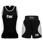 Prime Sports KIDS BOXING UNIFORM 2 PICES SET (TOP & SHORT) BLACK (FOR 11-12 YEAR OLD KIDS)