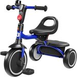 besrey Toddler Tricycle with Bell, Kids Tricycle Age 18 Months to 5 Years, Kids Trikes, Toddler Bikes for 1-3 Year Olds, Toddler Trikes for 2-4 Year Olds, Gift & Toys for Boy & Girl, Blue