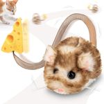 Migipaws Interactive Cat Toy,360° Rolling & Spin Migimouse with Wiggling Tail for Indoor Cats,Smart Motion Sensor, Realistic Squeak, Rechargeable Plush Kitten Toy