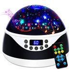 Night Lights with Music & Timer,MOKOQI Star Light Constellation Projector,Sound Machine for Baby Sleeping,Gifts for Girls Boys 1-6-12,Remote Control Projection Lamp Invited Colour Starry Sky to Home