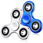 Fidget Spinner 2 Pack, Stress Anxiety Relief Sensory Fidget Toys for Kids Adults, Cool Electroplated Fidget Spinners for ADHD Autism Birthday Gifts Stocking, Stuffers Classroom Prizes for Boys Girls