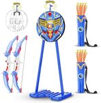 2 Pack Kids Bow and Arrow, LED Light Up Archery Toy Set with 20 Suction Cup Arrows, Standing Target & Arrow Case,Kids Indoor and Outdoor Toys Birthday Gifts Ideas for 3 4 5 6 7 8 9 10 11 12 Year Boys