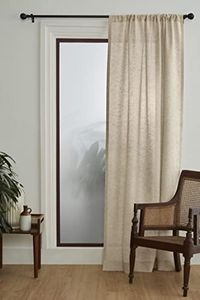 Solino Home European Flax Linen Curtain Champagne Beige, 52 x 144 Inch Light Filtering Rod Pocket Curtain 144 Inches Long, 100% Pure Linen Window Treatment for Living Room, Bedroom