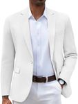 COOFANDY Mens Blazer White Sport Coat Slim Fit One Button Wedding Dinner Suit Jacket