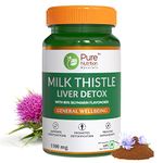 Pure Nutrition Milk Thistle Liver Detox Supplement - 60 Veg Tablets with Natural Silymarin Exract, N-Acetyl L-Cysteine (NAC), Curcumin, Amla & Vitamin C | Gluten-Free, Anti-Inflammatory, Antioxidant & Vegan