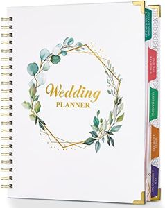 Wedding Planner - Wedding Planner Book and Organizer for the Bride with 5 Tabbed Sections, 12" x 9", Hardcover with Metal Corner + 5 Inner Pockets + Sticker + Elastic Closure Band