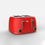 Vintage Electric 4 Slice Toaster Red Stainless Steel 1650W