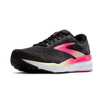 Brooks Women’s Ghost 16 Neutral Running Shoe - Black/Pink/Yellow - 10 Medium