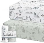 2-Pack Crib Sheet for Standard Crib & Toddler Mattress (Arctic Journey) - Premium Fitted Baby Crib Sheets Neutral - Buttery Soft Cotton Blend - Crib Mattress Sheets Fitted - Baby Bed Sheets