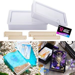 LET'S RESIN Storage Box Molds, Silicone Resin Box Molds, Storage Container with Sliding Lid Design, Epoxy Moulds Silicone for Resin Casting, Jewelry, Tarot Cards, Makeup