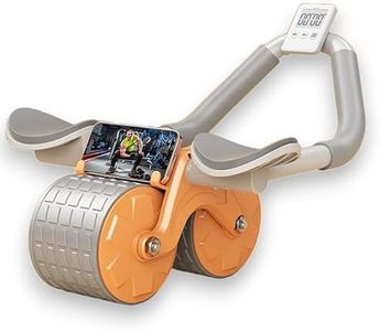 YOGIMOONI 2023 New Ab roller Wheel, Automatic Rebound 2 In 1 For Abs Workout, Abdominal Fitness Wheel for men women, Dynamic Core Trainer Plank Exercise Wheels with Phone Stand For Home Gym Fitness