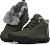 Hi-Y2Kgirls Winter Footwear Barefoot Shoes Women Men Zero Drop Barefoot Hiking Boots Slip On Warm Waterproof Snow Boot Minimalist Wide Toe Ankle Booties Five Finger Hike Shoes Outdoor