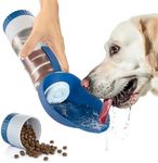 Portable Dog Water Bottle and Food Dispenser for Travel and Hiking - Leakproof, Multi-Purpose, Lightweight Pet Water Bottle for Dogs on The Go, with Attached Drinking Bowl and Travel Water Bowl