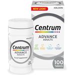 Centrum Advance Multivitamin Tablets for Men and Women, 100 Tablets, Vitamins with 24 Essential Nutrients, including Vitamin C, D, and Zinc