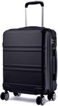 Kono Medium 24 Inch Luggage Lightweight ABS Hard Shell Trolley Travel Case with TSA Lock and 4 Wheels Fashion Suitcase 2 Year Warranty Durable (24", Black)