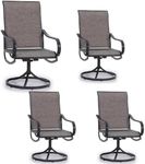 MFSTUDIO Outdoor Swivel Patio Chairs Set of 4, Patio Dining Chairs with Breathable Textilene Fabric & Metal Frame, Weather-Resistant Outdoor Furniture Bistro Lawn Deck Chairs