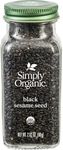 Simply Organic Black Whole Sesame Seed, 3.28-Ounce Jar, Pure, Organic, Un-Hulled, Crunchy, Nutty Umami Flavor, Toasty & Smoky