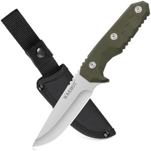 warmot® Survival Fixed Blade Knife High Carbon Steel, Bushcraft Outdoor Knives for Survival, Camping, Hiking (G10 Handle), Army Green