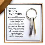 Modloan Through Thick and Thin Keychain, Key Ring Gifts Box Best Friend Keyring Thinking You Gifts Birthday Gift for Friends Girlfriends Boyfriends Keychain Link Friendship Love