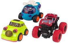 TOY REPUBLIC Super Combo Set of 3 Toys - Monster Truck_Red + Mini Car + Cute Helicopter – Toys for Toddlers, Baby, Kids, Child, Girls, 3, 4, 5, 6, 7 Year Old Boys (3 Piece)