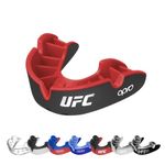 OPRO Silver Level UFC Adult and Kids Sports Mouthguard with Case, Gum Shield Featuring Revolutionary Fitting Technology for UFC, MMA, Boxing, BJJ and Other Combat Sports (Black, Adult)