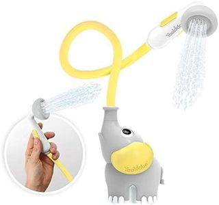 Yookidoo Baby Bath Shower Head - Elephant Water Pump with Trunk Spout Rinser - Control Water Flow from 2 Elephant Trunk Knobs for Maximum Fun in Tub or Sink for Newborn Babies(Yellow)