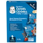 Gerber Baby Cereal Wheat Banana Strawberry Sachet, 6x28g