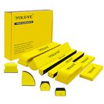 VOLSIVE 7pcs Hand Sanding Block Set, Rectangle Handheld Sanding Pad, Hook and Loop Interchangeable Assorted Shapes, for Sanding or Polishing in Auto Body and Paint Shops - Yellow