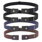 Buckle Free Adjustable Women Belt No Buckle Elastic Stretch Belts for Jeans Pants 4 Pack S