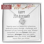 rakva 925 Sterling Silver Gift Daughter Necklace, 21st Birthday Necklace Gift For Her, 21st Birthday Jewelry, 21 Year Old Gift, 21st Birthday Necklace Gift From Mom/dad