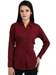 Blue Ronin Women Full Sleeve Stylish Western Official Formal Shirts for Women Regular fit Shirts for Women (Maroon_XL)