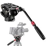 NEEWER Video Tripod Fluid Head with Quick Release Plate Compatible with DJI RS Gimbals Manfrotto, Telescopic Handle & Scaled Base (75mm Dia.) Max Load 17.6lb, Heavy Duty for DSLR Video Cameras, GM002